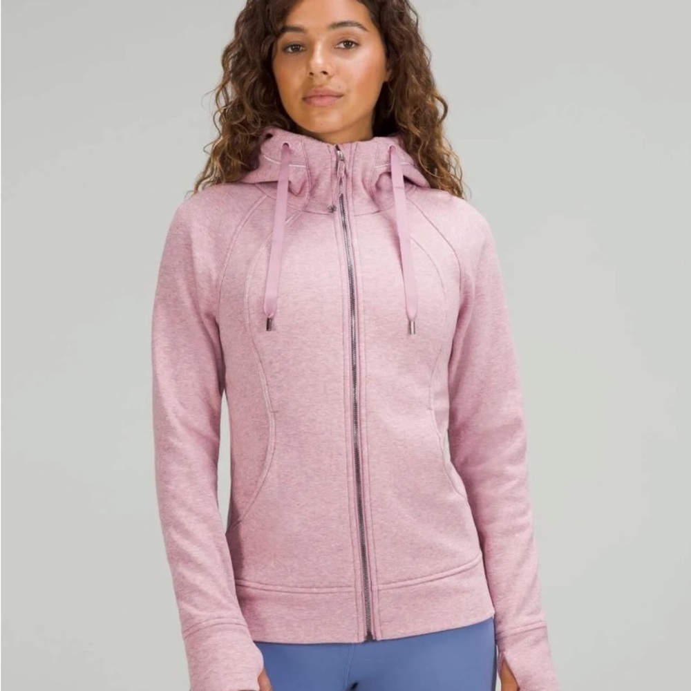 Lululemon Scuba Plush Hoodie 10 Heathered Pink Taupe worn once like new